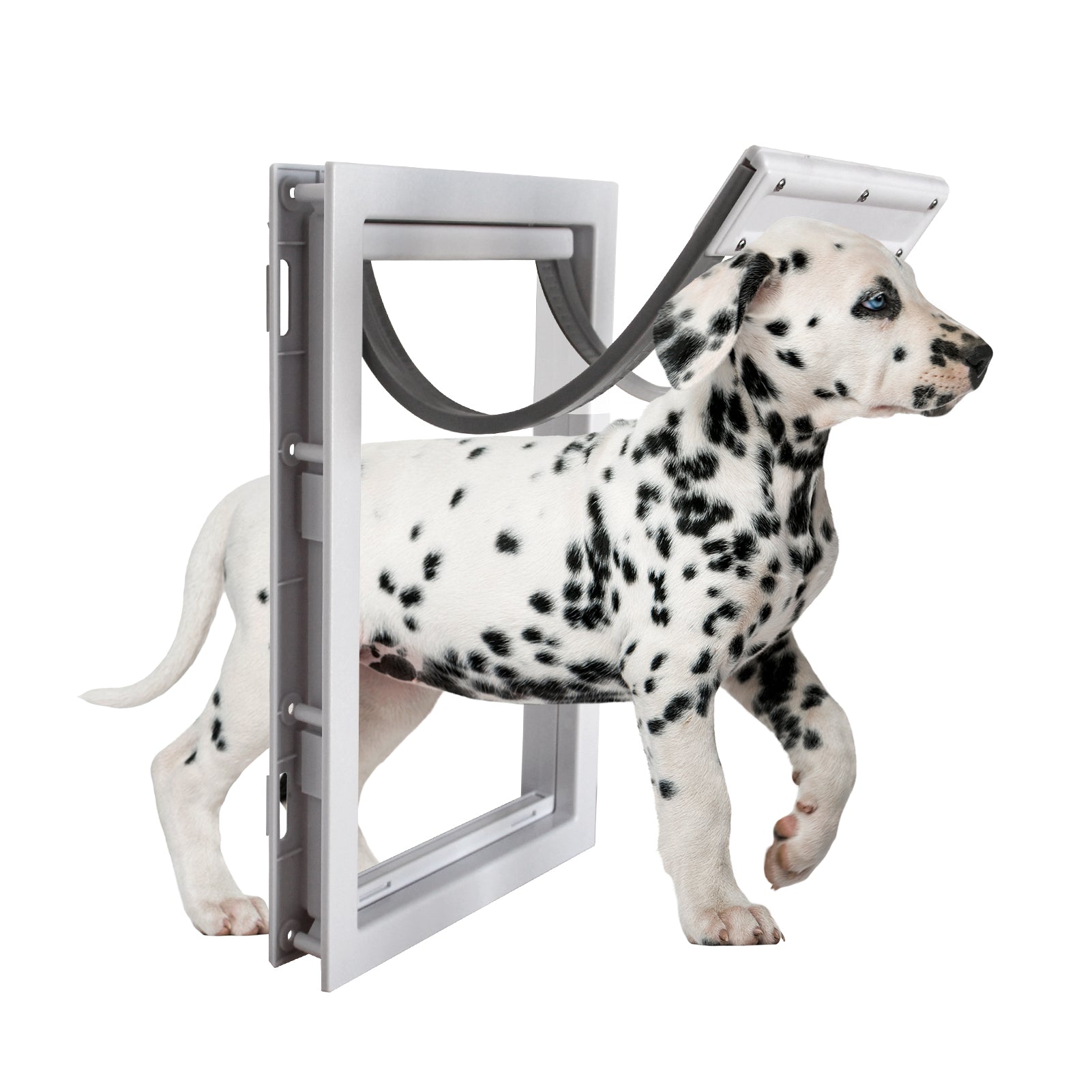 ZJSF Large Dog Door for Doors,White/Black